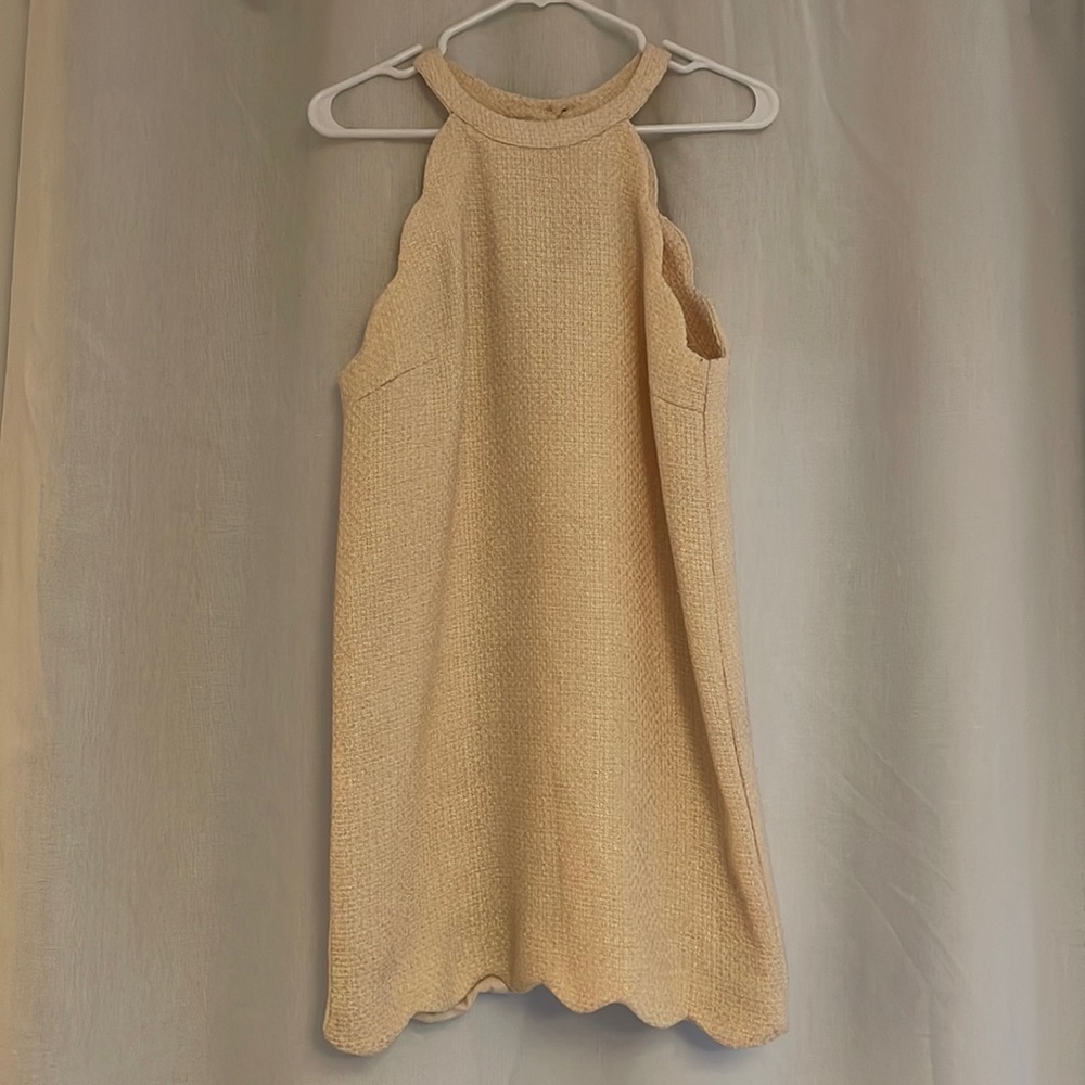 cream dress with Gold